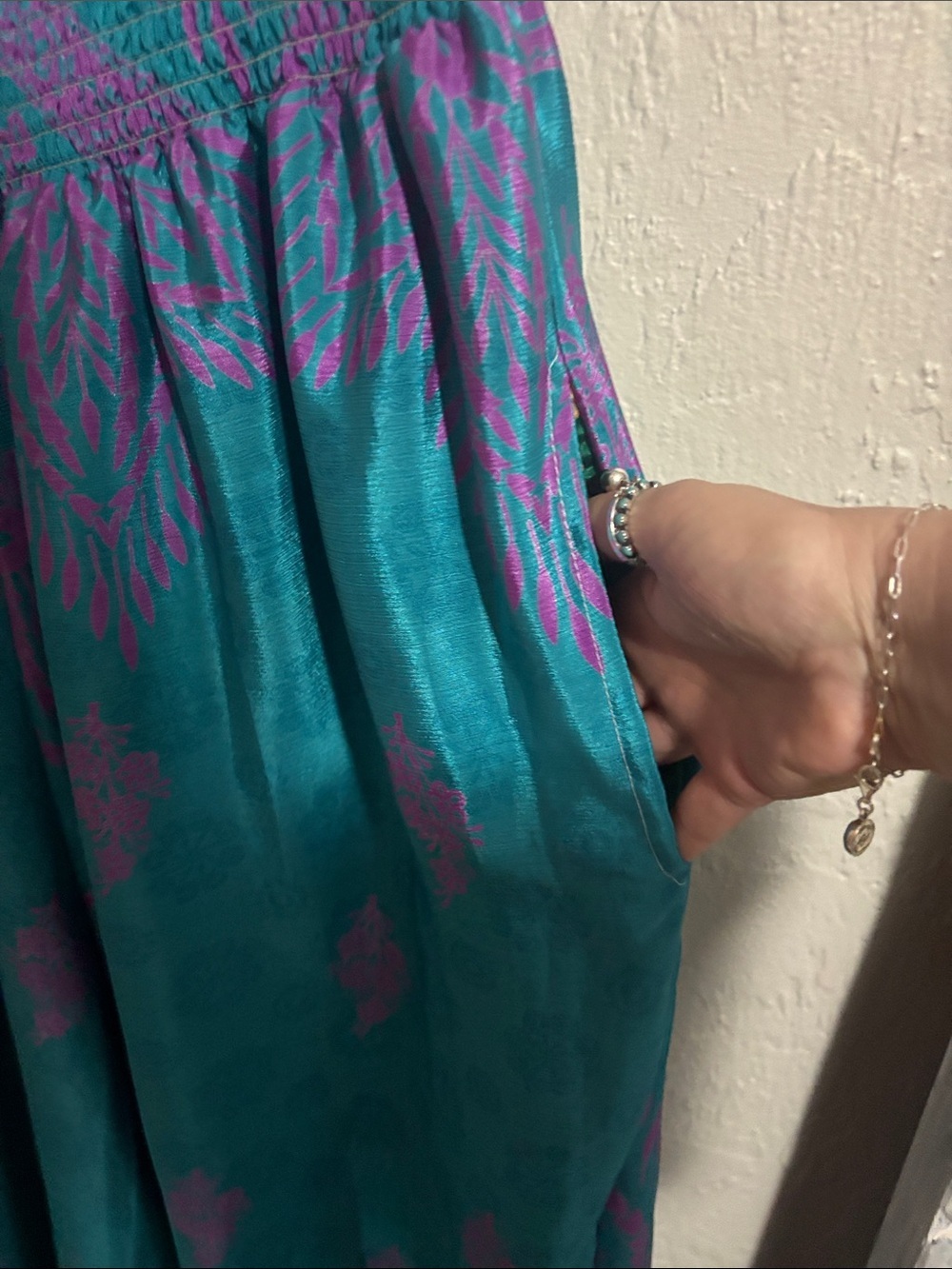 NWT Silk Wide Leg Jumpsuit with Pockets One Size - Picture 5 of 7